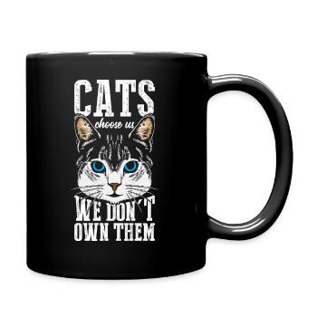 Les chats nous choisissent, nous ne les possédons pas - Mug uni - noir - Droite