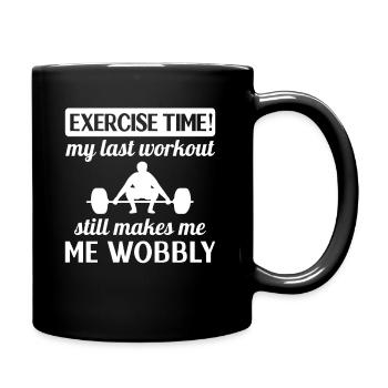 Sore muscles Workout Wobbly Gym Body Builder - Full Colour Mug - black - Right