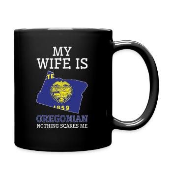 Rien ne me fait peur Oregonian wife Oregon - Mug uni - noir - Droite