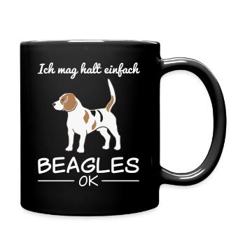 Beagle Hund Hundeliebhaber Spruch Geschenk - Tasse einfarbig - Schwarz - Rechts