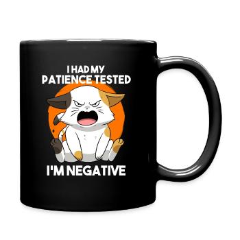 J’ai eu ma patience testée Je suis négatif chat - Mug uni - noir - Droite