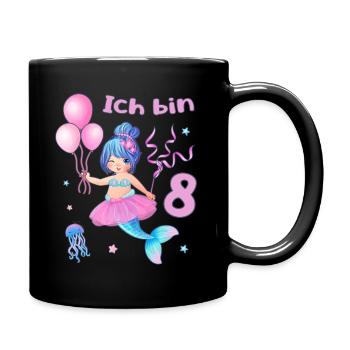 Meerjungfrau Ballerina Geburtstag Mädchen 8 Jahre - Tasse einfarbig - Schwarz - Rechts