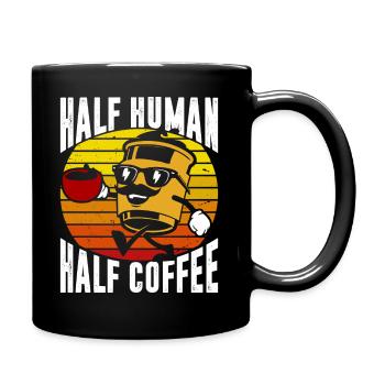 Half human half coffee - Full Colour Mug - black - Right