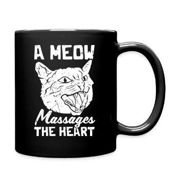 Un meau masse le cœur - Mug uni - noir - Droite