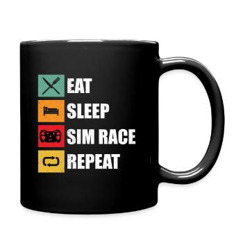 Eat Sleep Sim Race Repeat - Full Colour Mug - black - Right