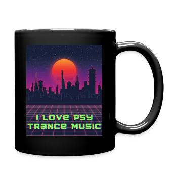 I love psy trance music - Tasse einfarbig - Schwarz - Rechts