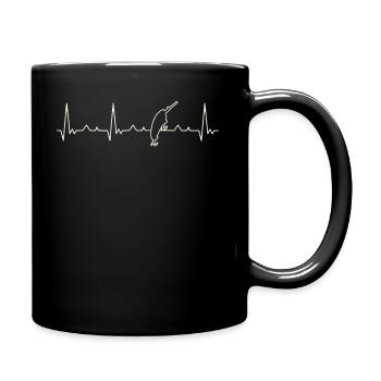 Lure For Fishing Fish. Heart. Love. EKG. Pulse. - Full Colour Mug - black - Right