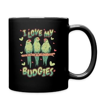 Sittich Wellensittich Vogel Tier - Tasse einfarbig - Schwarz - Rechts