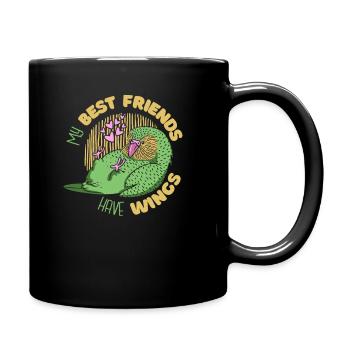 Sittich Wellensittich Vogel Tier - Tasse einfarbig - Schwarz - Rechts