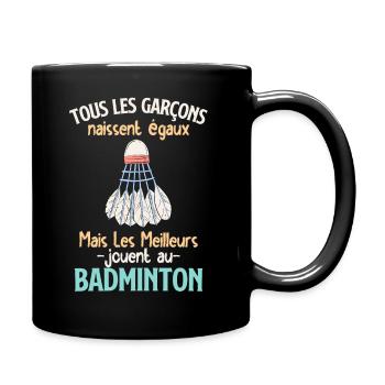 Les meilleurs garçons jouent au badminton - Mug uni - noir - Droite