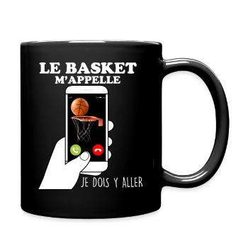 Basket Humour Sport Collectif Appel Téléphone - Mug uni - noir - Droite