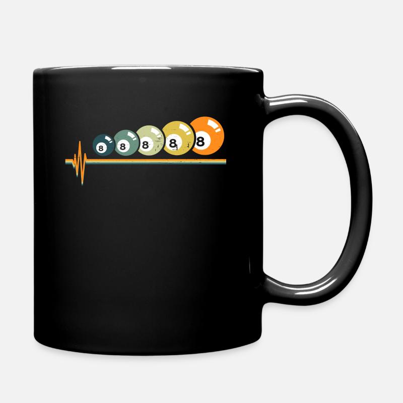Retro Billard 8 Kugeln - Tasse einfarbig - Schwarz