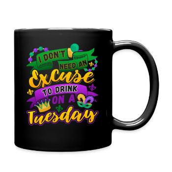 Lustige Mardi Gras Dienstag Fett Mardi Gras Perlen Maske - Tasse einfarbig - Schwarz - Rechts