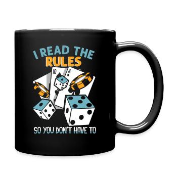 Ich lese die Regeln, damit Sie nicht müssen - Tasse einfarbig - Schwarz - Rechts