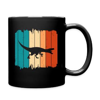 Dino Dinosaurier velociraptor - Tasse einfarbig - Schwarz - Rechts
