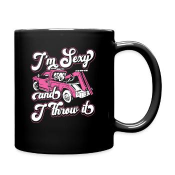 Abschleppwagen Truck Abschlepper - Tasse einfarbig - Schwarz - Rechts