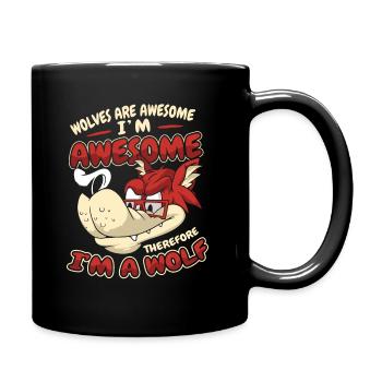 Wolf Wölfe Tier Jaulen - Tasse einfarbig - Schwarz - Rechts