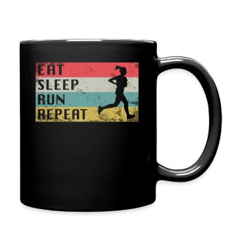 Running Women Running Gift Idea - Full Colour Mug - black - Right