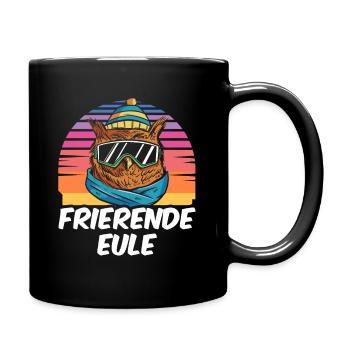 Frieren - Owl Froze Retro - Tasse einfarbig - Schwarz - Rechts