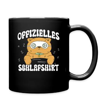 Morgenmuffel - Offizielles Schlafshirt Cat - Tasse einfarbig - Schwarz - Rechts