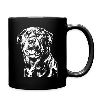 Ein Rottweiler im typischen Logo-Design-Stil. - Tasse einfarbig - Schwarz - Rechts