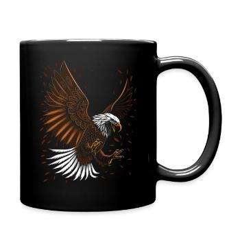 Stammesadler fliegen - Tasse einfarbig - Schwarz - Rechts