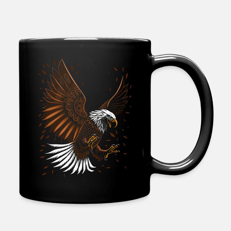 Tribal eagle flying - Full Colour Mug - black