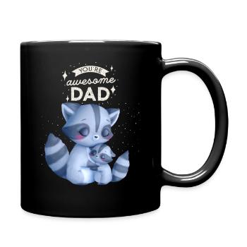 Father's Day, Daddy-Daddy, Daddy-Funny Raccoons - Full Colour Mug - black - Right