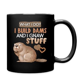 Funny Beaver, Beaver Saying, Pun, Pun - Full Colour Mug - black - Right