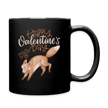 Lustiger-Fuchs, Valentinstag Liebe-Love Spruch - Tasse einfarbig - Schwarz - Rechts