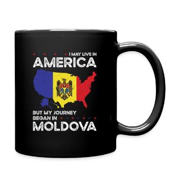 Born Moldovan Moldova American USA Citizenship - Full Colour Mug - black - Right