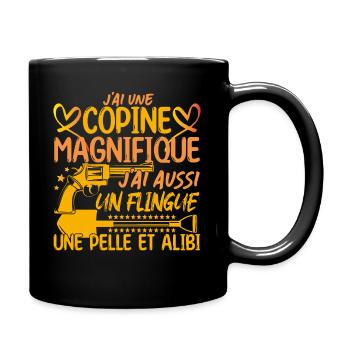 Copine Magnifique Humour Couple ma copine amour !! - Mug uni - noir - Droite