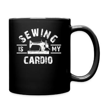 Nähen ist mein Cardio-Gerät Quilten Frauen Vintage - Tasse einfarbig - Schwarz - Rechts
