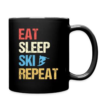 Manger dormir Ski Répéter - Mug uni - noir - Droite