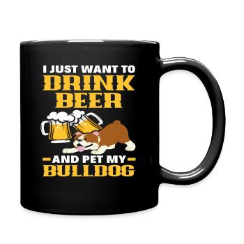 Bière Bulldog - Mug uni - noir - Droite