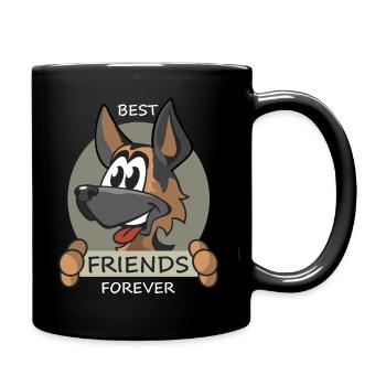 Cartoon Shepherd - Friends Forever - Full Colour Mug - black - Right