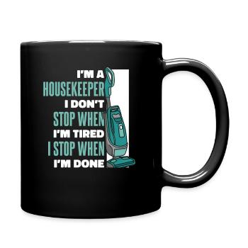 Housekeeping Housekeeper Cleaner Cleaning - Full Colour Mug - black - Right
