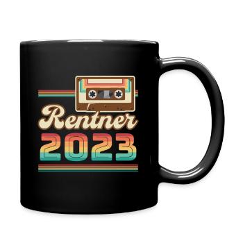 Rentner 2023 Geschenkidee - Tasse einfarbig - Schwarz - Rechts