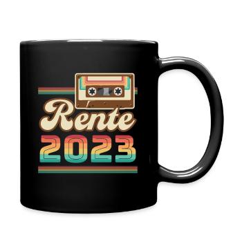 Rente 2023 Geschenkidee - Tasse einfarbig - Schwarz - Rechts