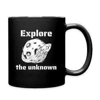 Explore The Unknown Retro Outer Space Designs - Tasse einfarbig - Schwarz - Rechts