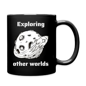 Exploring Other Worlds Retro Outer Space Designs - Tasse einfarbig - Schwarz - Rechts