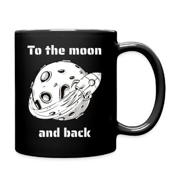 To The Moon & Back Retro Outer Space Designs - Tasse einfarbig - Schwarz - Rechts