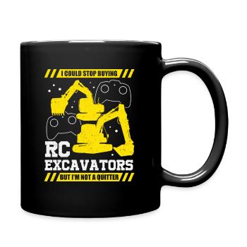 RC Ferngesteuerter Bagger Baumaschine Geschenk - Tasse einfarbig - Schwarz - Rechts