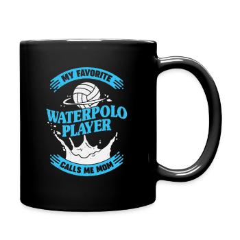 Wasserball Wasserballer Mama Mutter Geschenk - Tasse einfarbig - Schwarz - Rechts