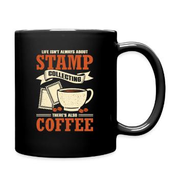 Briefmarken Sammeln Briefmarkensammler Geschenk - Tasse einfarbig - Schwarz - Rechts