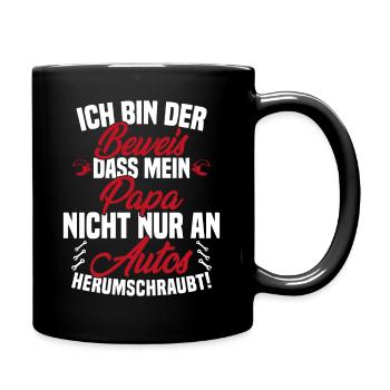 Je suis la preuve que papa ne se soucie pas seulement des voitures - Mug uni - noir - Droite