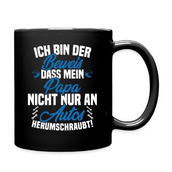 Je suis la preuve que papa ne se soucie pas seulement des voitures - Mug uni - noir - Droite