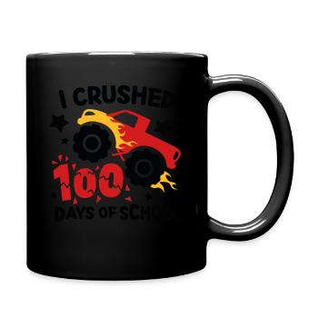I Crushed 100 Days Of School - Full Colour Mug - black - Right