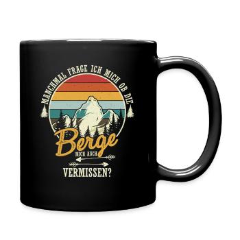 Berge Wanderer Natur Liebhaber Geschenk Bergsteige - Tasse einfarbig - Schwarz - Rechts