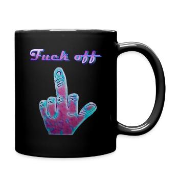 Fuck off - Tasse einfarbig - Schwarz - Rechts